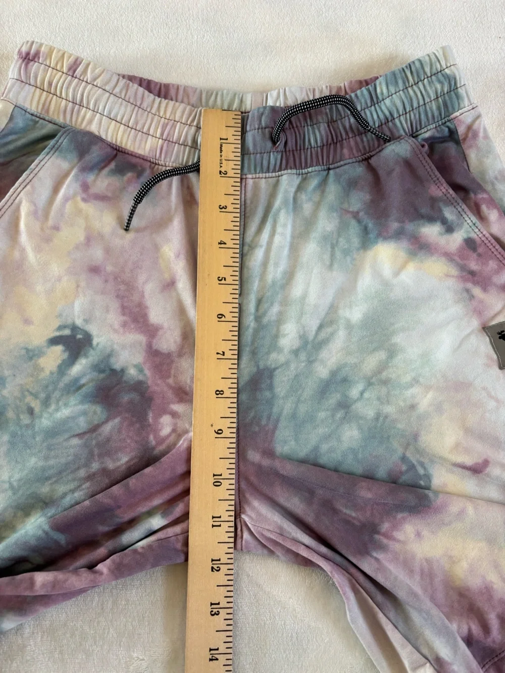 Abercrombie Kids 13/14 (XL) Active Shorts Purple Multi Tie Dye Athleisure Fleece